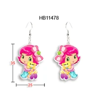 acrylic cute pink girl earrings big long dangle drop unique north america animal jewelry for women girls kid gift
