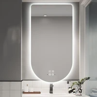 arch irregular vanity bathroom mirror smart decor touch wall hanging shower led mirrors with lights espejo washroom accessories