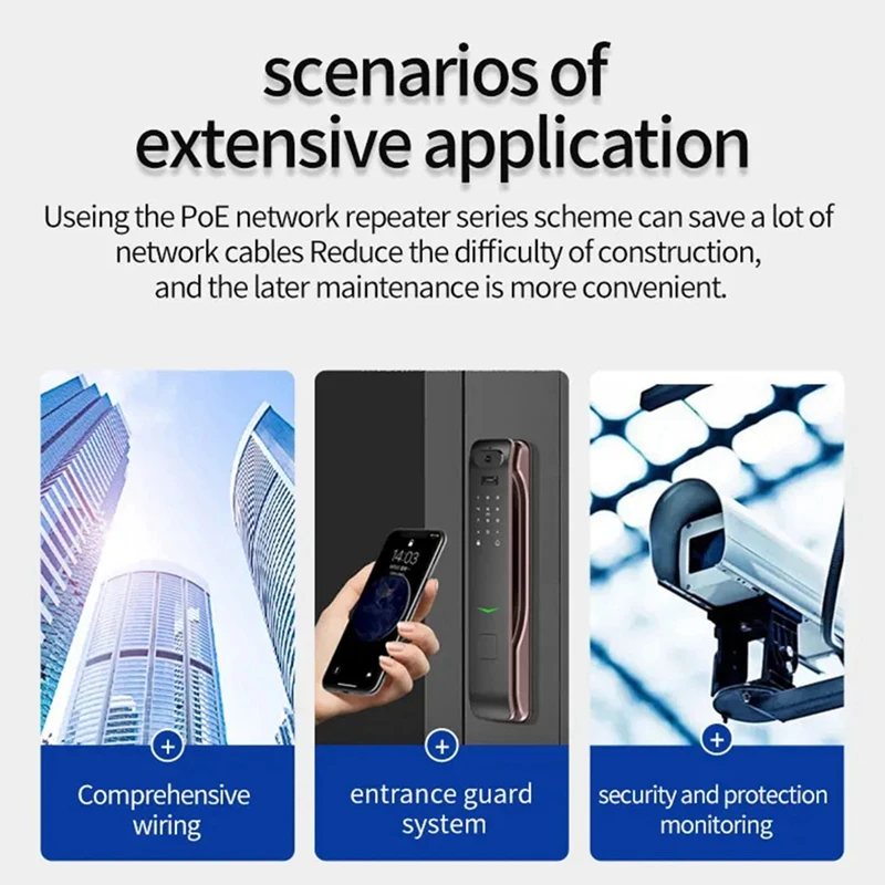 100 м 1 в 2 выхода водонепроницаемый удлинитель POE/ретранслятор открытый 30 Вт