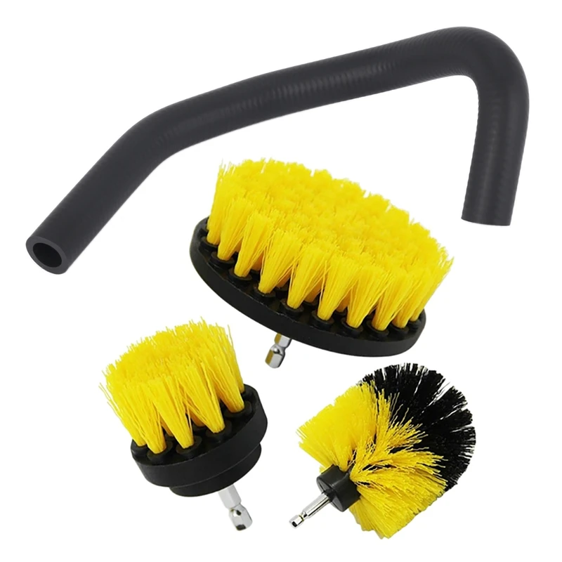 

2 Set Car Accessories: 1 Pcs Suction Hose Tube & 1 Set Cleaner Scrubbing Brushes
