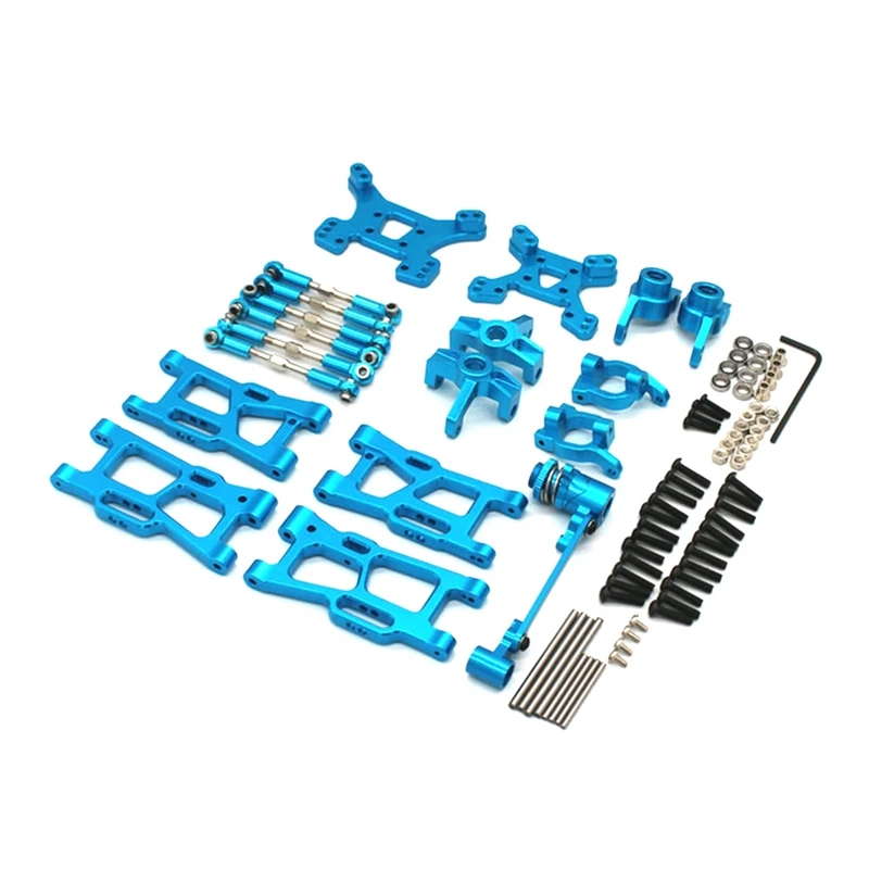 

Обновленный металлический комплект, Тяговая тяга, поворотный рычаг, рулевая тяга, амортизационная башня для Wltoys 144001 144002 124017 124019, запчасти дл...