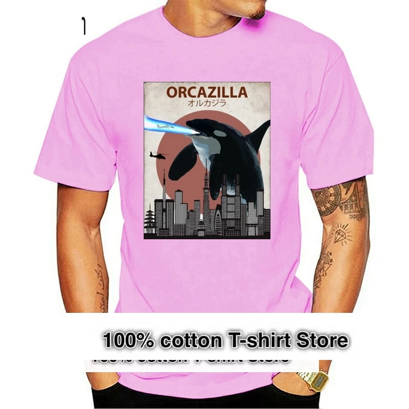 

2019 Hot sale Fashion 100% cotton Orcazilla Funny Killer Whale T-Shirt | Orca Lovers Gift Tee shirt