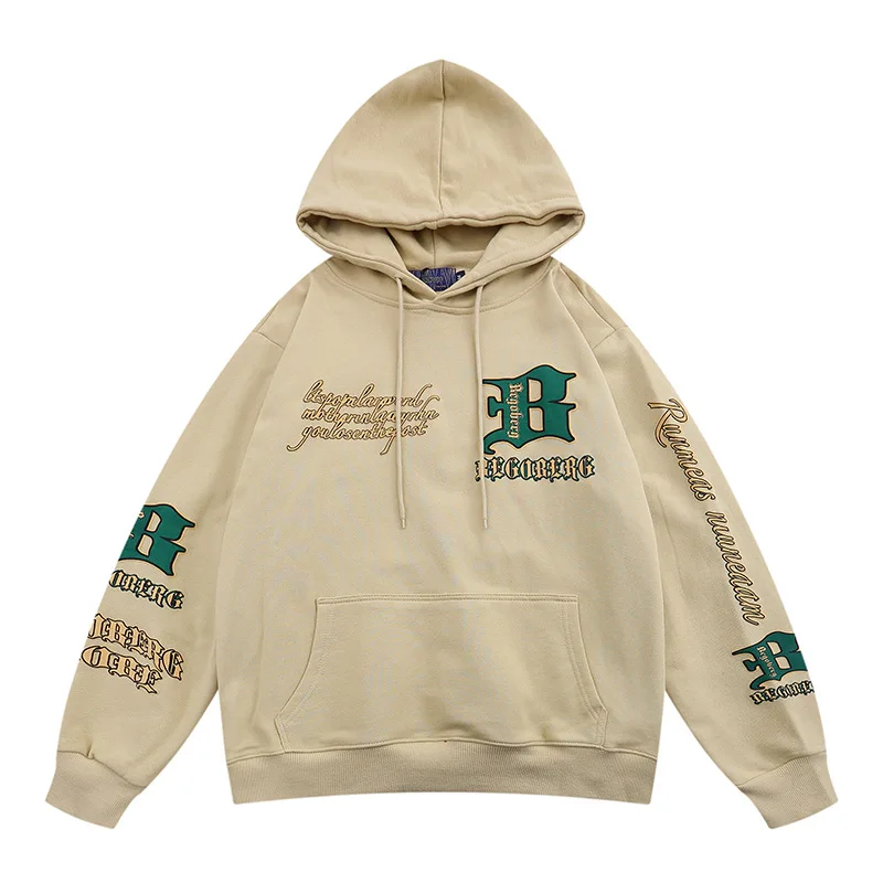 

2022 Men Hip Hop Streetwear Hoodie Sweatshirt Foam Letter Print Harajuku Pullover Autumn Cotton Casual Hoodie Black Sweat Shirt