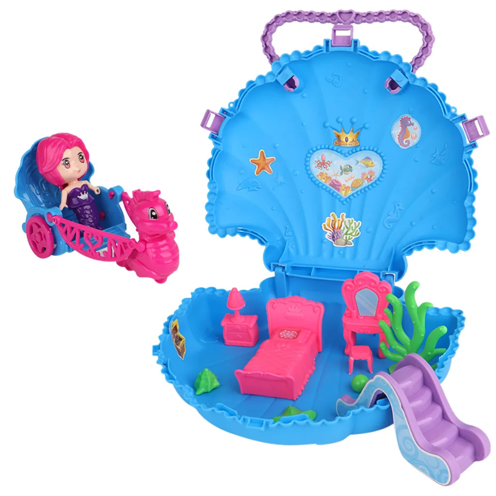 

Toys Storage Play Simulation Situation For Kids Handbag Case Seashell House Education