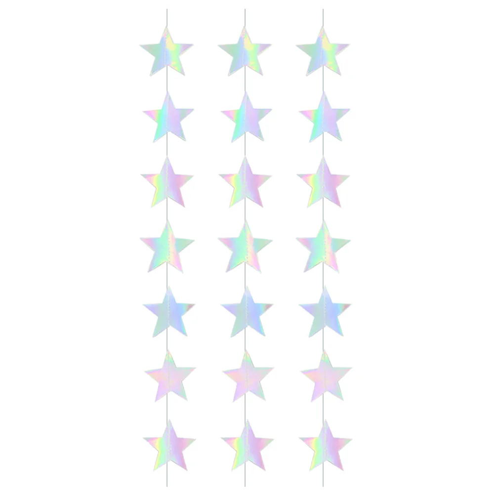

3 Strings Wedding Garland Pendant Festival Hanging Pendants Birthday Decoration Girl Kids Party Star Streamer Pentagram Bunting