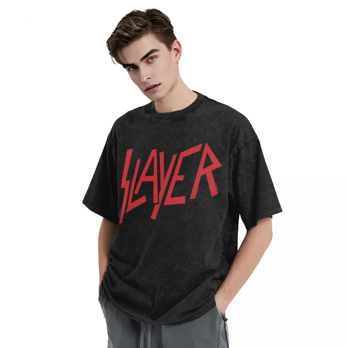 Футболки с логотипом Slayer уличная футболка в стиле хип-хоп хэви-метал для мужчин и