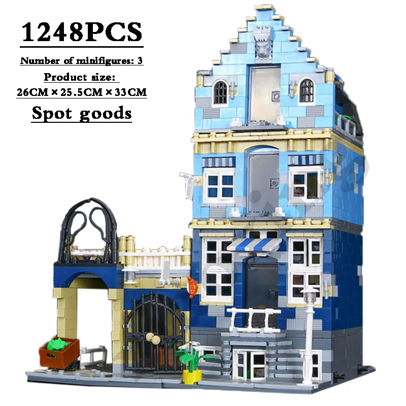 

Spot 10190 Street View Expert Market Street Model Modular Building Blocks 1248pcs Children's Model Set Christmas Gift Toys