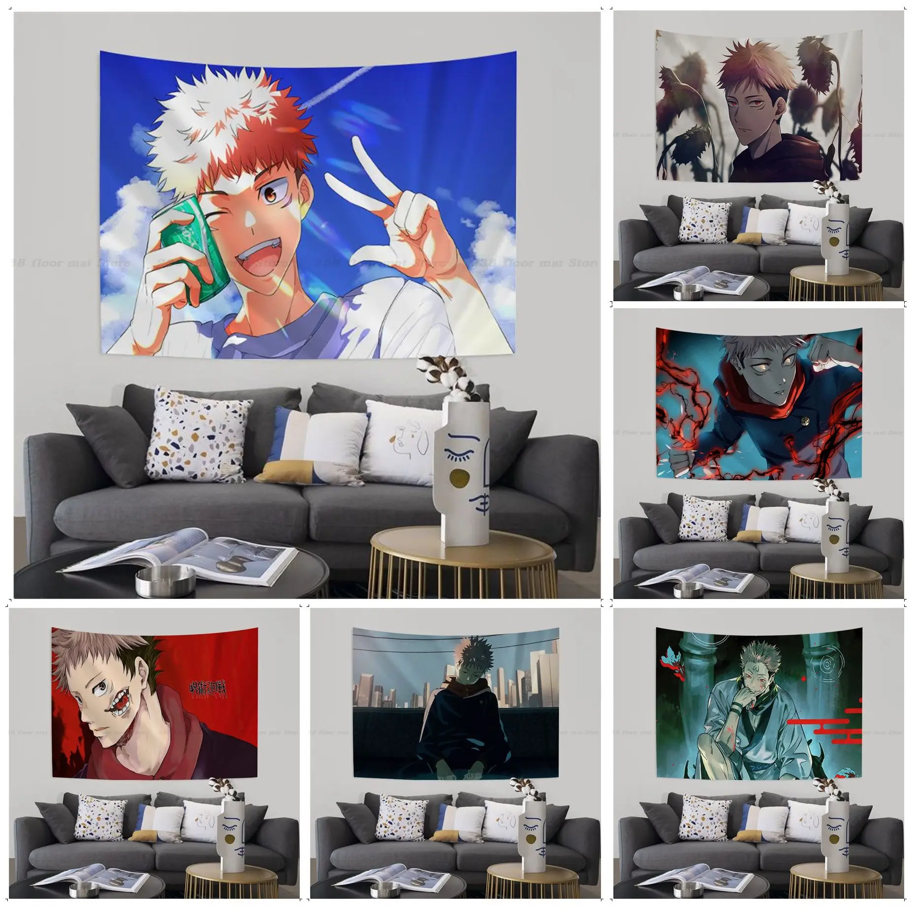 

Itadori Yuji Printed Large Wall Tapestry Cheap Hippie Wall Hanging Bohemian Wall Tapestries Mandala Decor Blanket