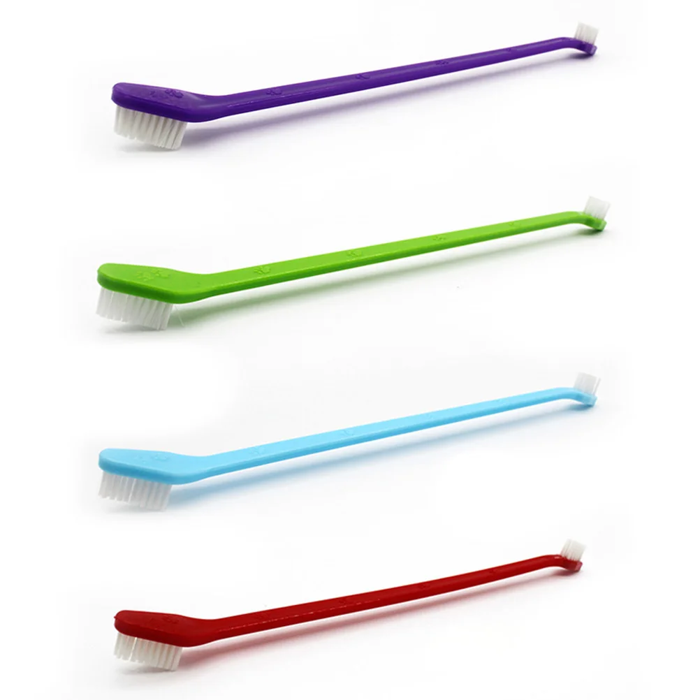 

2pcs Clean Teeth Dual End Brush Pet Dog Grooming Tool Dental Care (Random Color)