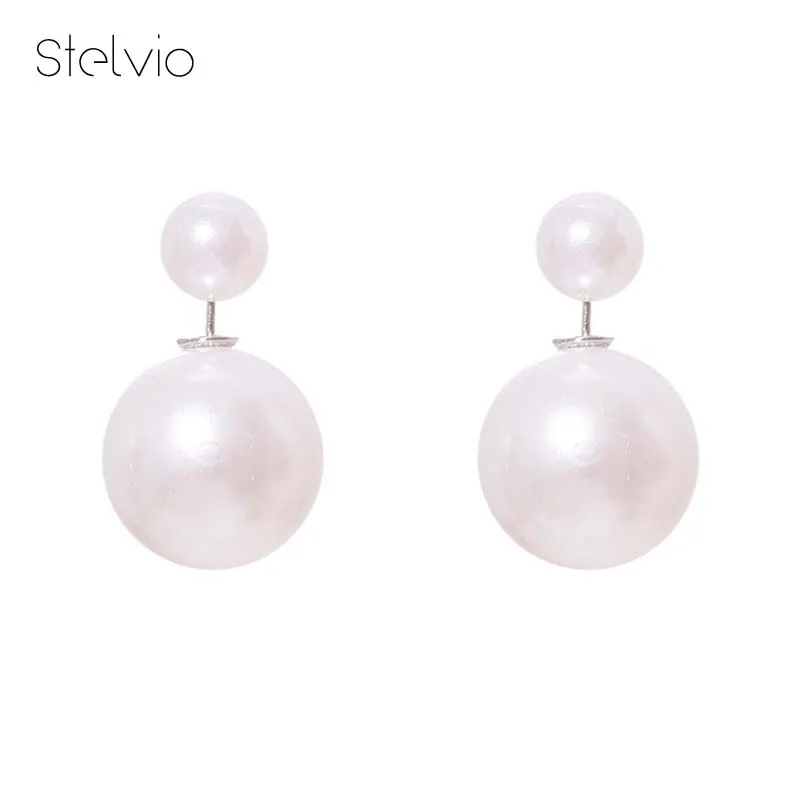 

Double Pearl Sliver 925 Zinc Alloy Stud Earrings Multiple Wearing Methods For Women Fashion Jewelry Summer Vintage Accessories