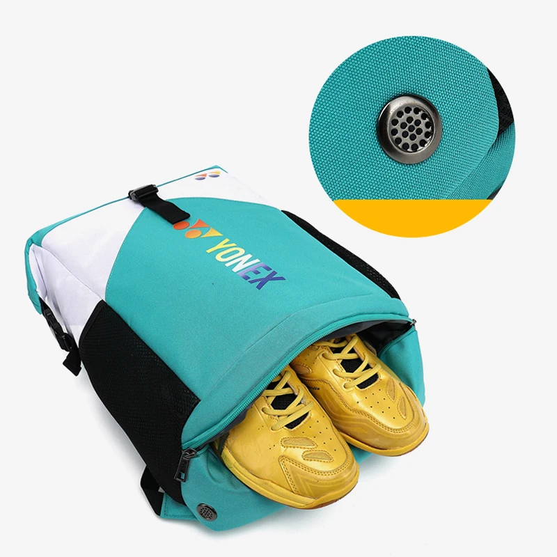 YONEX Badminton Backpack Sport Racquet Bag for 2pcs Racket Light Durable Tennis Shoulder Bag with Independent Shoes Compartment