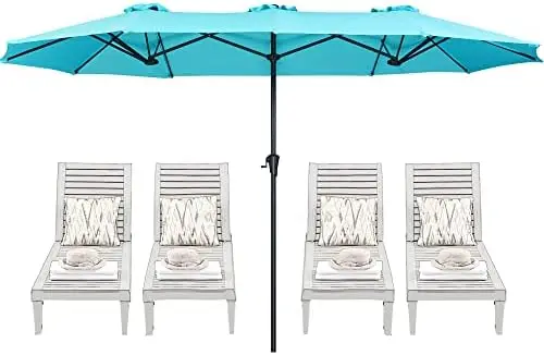 

Umbrella Outdoor , Double sided Pool Umbrellas with Fade Resistant Canopy, Large Table Umbrella for Deck, Market, Backyard - Lig