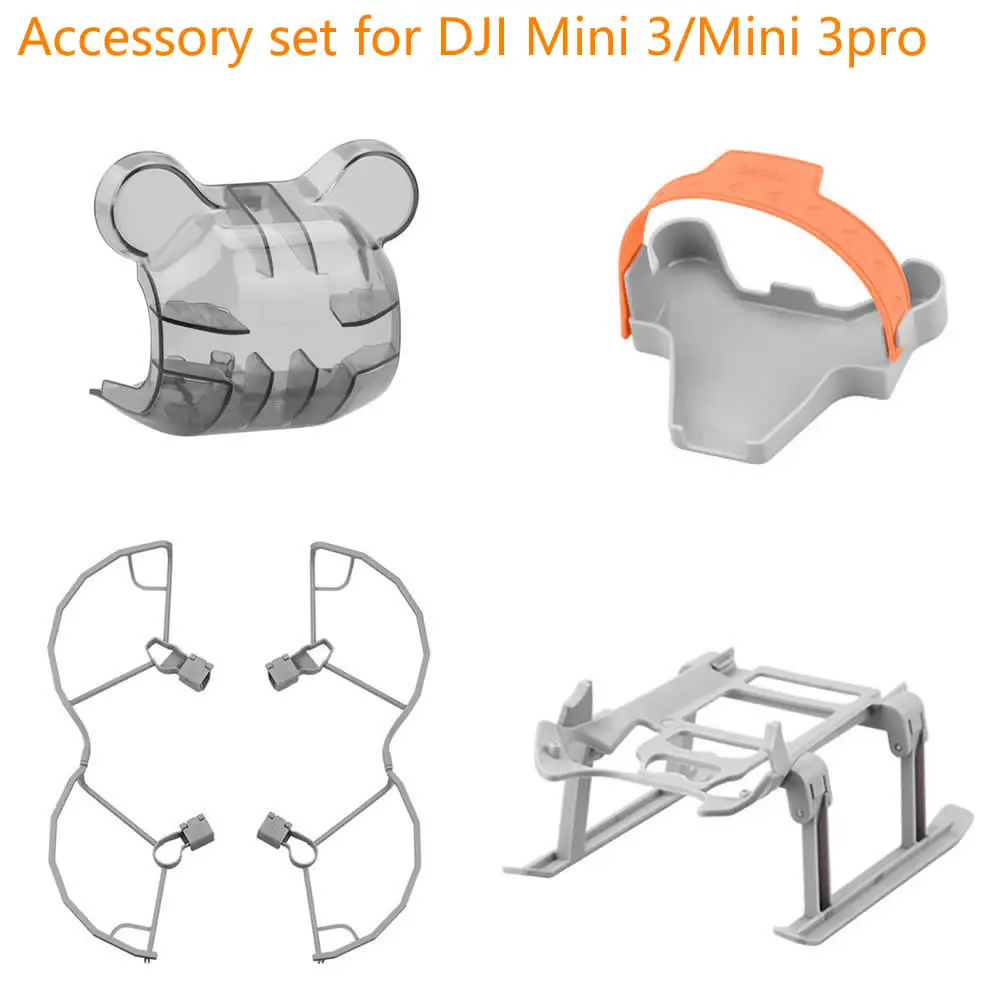 

Accessories Kit for DJI Mini 3 Pro Lens Cap propeller guard Foldable Extension Support Legs Holder Landing Gear for Mini 3 Combo