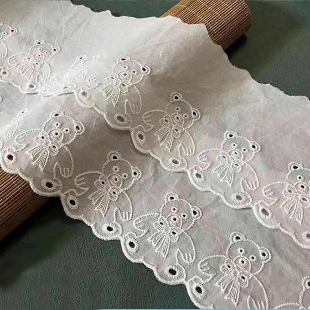 

Cute Bear Pure Cotton Barcode Embroidery Lace Lolita Children's Clothing Handmade DIY Accessories Clothing Accessories