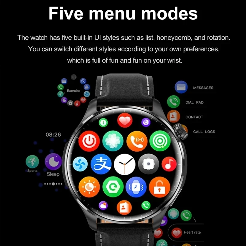 2024 подходит для Android iOS умные мужские часы AMOLED экран высокой четкости Bluetooth звонок