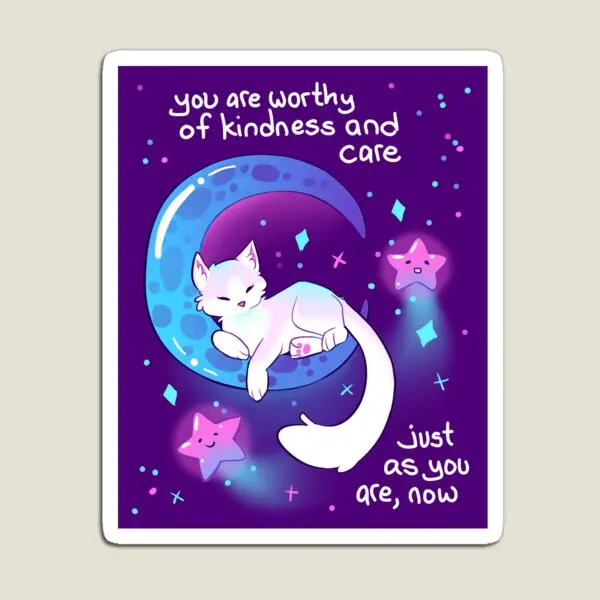 

You Are Worthy Of Kindness And Care Sp Magnet Stickers Funny Toy Colorful Holder Cute Home Decor Kids for Fridge Organizer