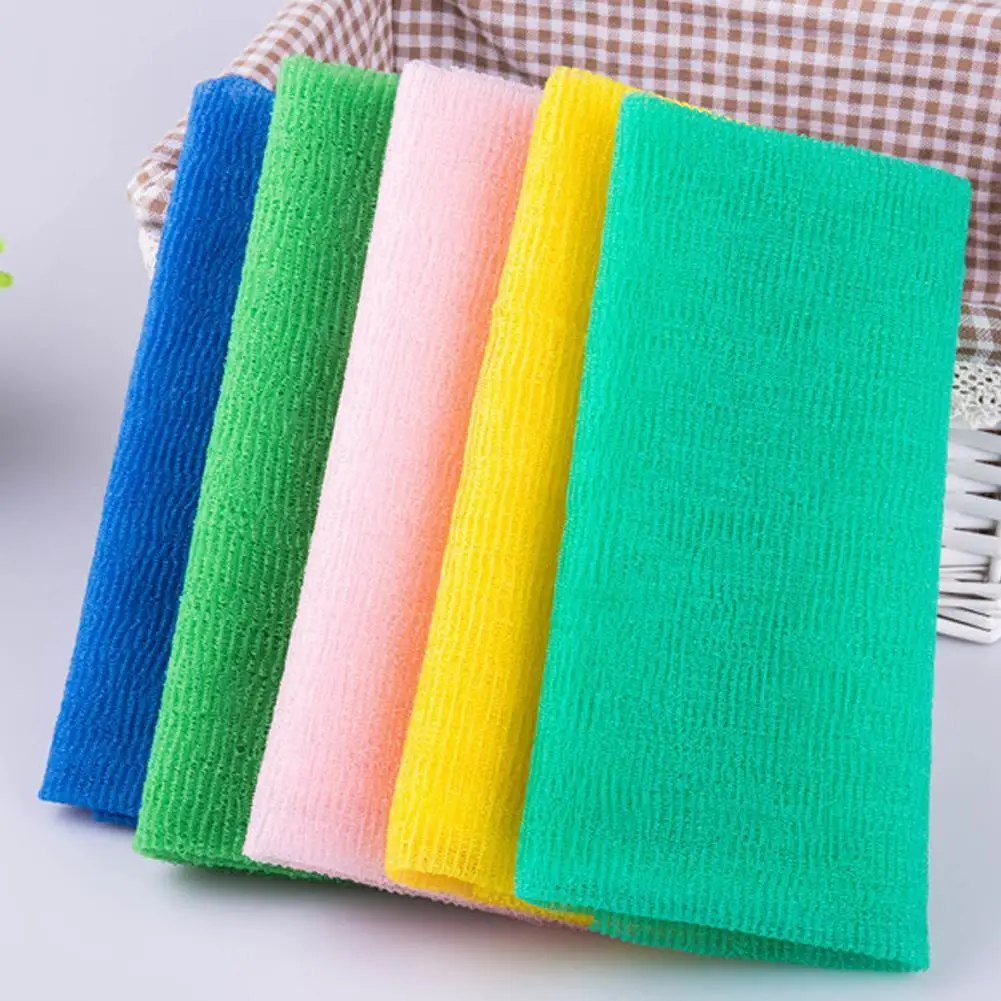 

1pcs Nylon Mesh Shower Towel Body Washing Clean Exfoliating Washcloth Scrubbing Towel Korean Loofah Puff 30*90cm Random Color