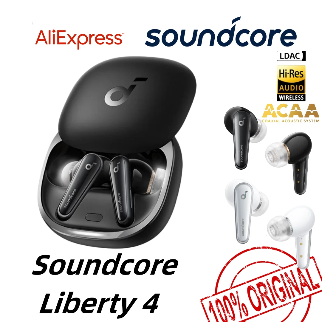 Новые беспроводные наушники Soundcore Liberty 4 TWS с ACAA 3,0, LDAC Hi-Res, шумоподавляющие наушники, датчик сердечного ритма A3953