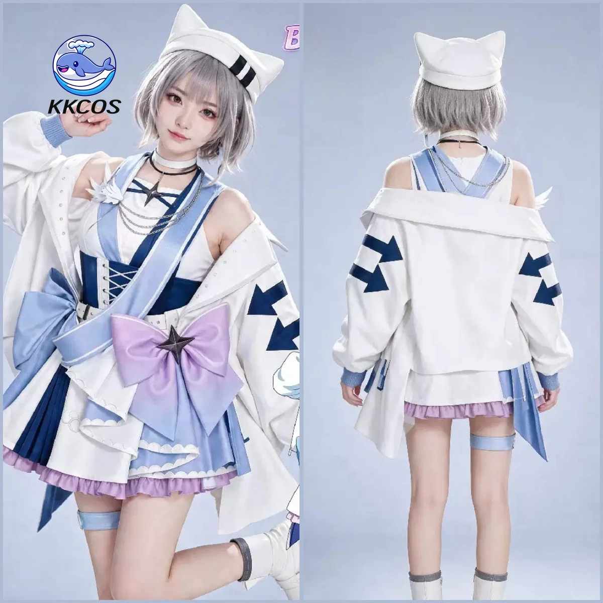 KKCos BanG Dream! МойГо! Костюм для косплея Раны Канаме, полный комплект, новое бело-фиолетовое платье для Хэллоуина и вечеринок. (art.: 3920dcc9bdaf0) - 3920dcc9bdaf0