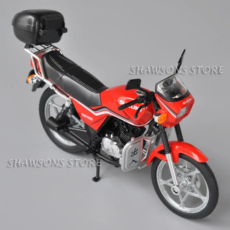 Фото Литая под давлением модель мотоцикла в масштабе 1:12, игрушки Suzuki GS 125, миниатюрная копия уличного велосипеда, коллекционная №5