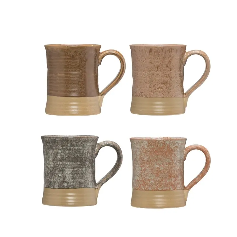 

Stoneware Mug with Reactive Glaze (Set of 4 Colors/Each one will vary)