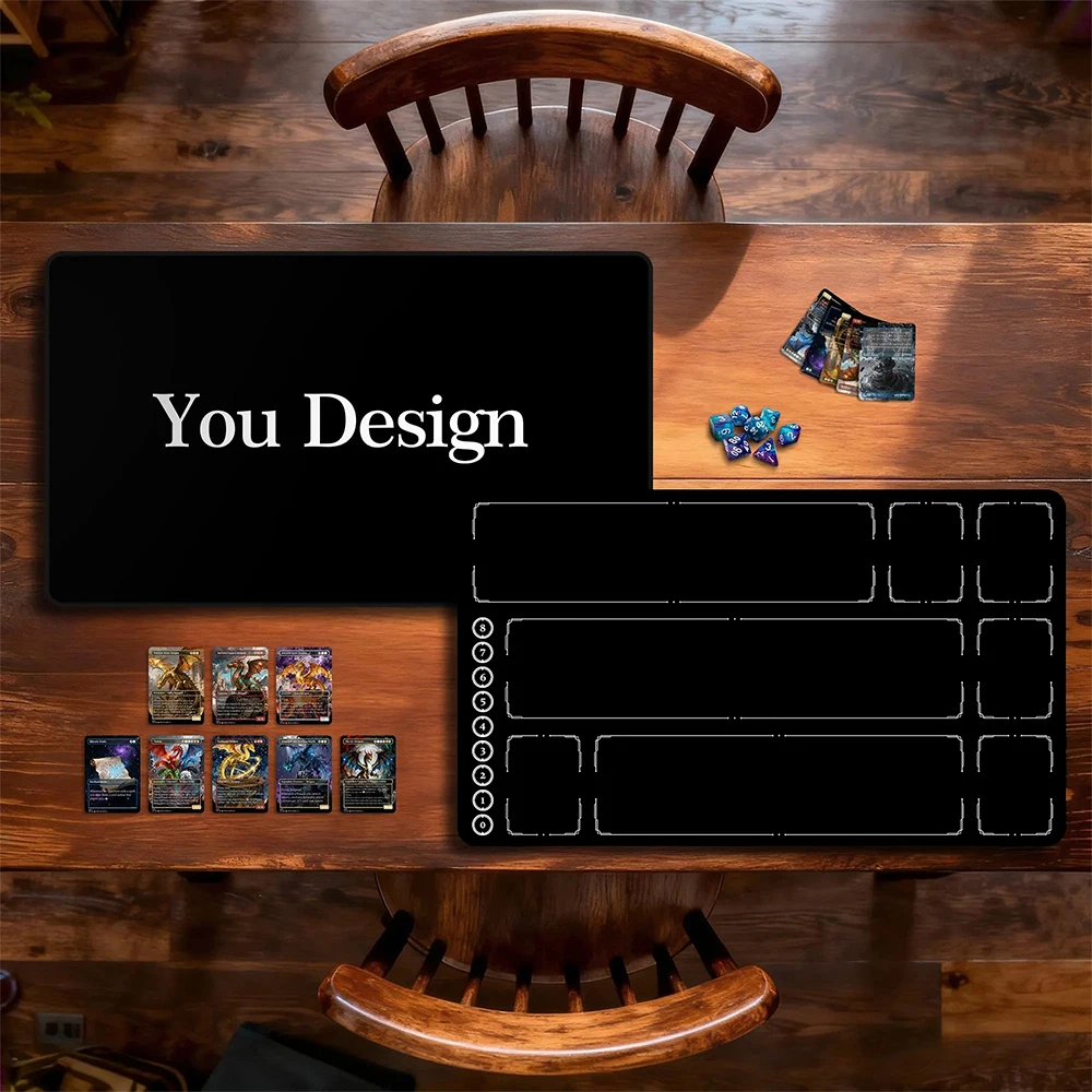 Фото Игровой коврик TCG DIY для Riftbound, индивидуальный коврик для карт, коврик для OPCG, нескользящий, прочный, с прошитыми краями, магический коврик для карт. №3
