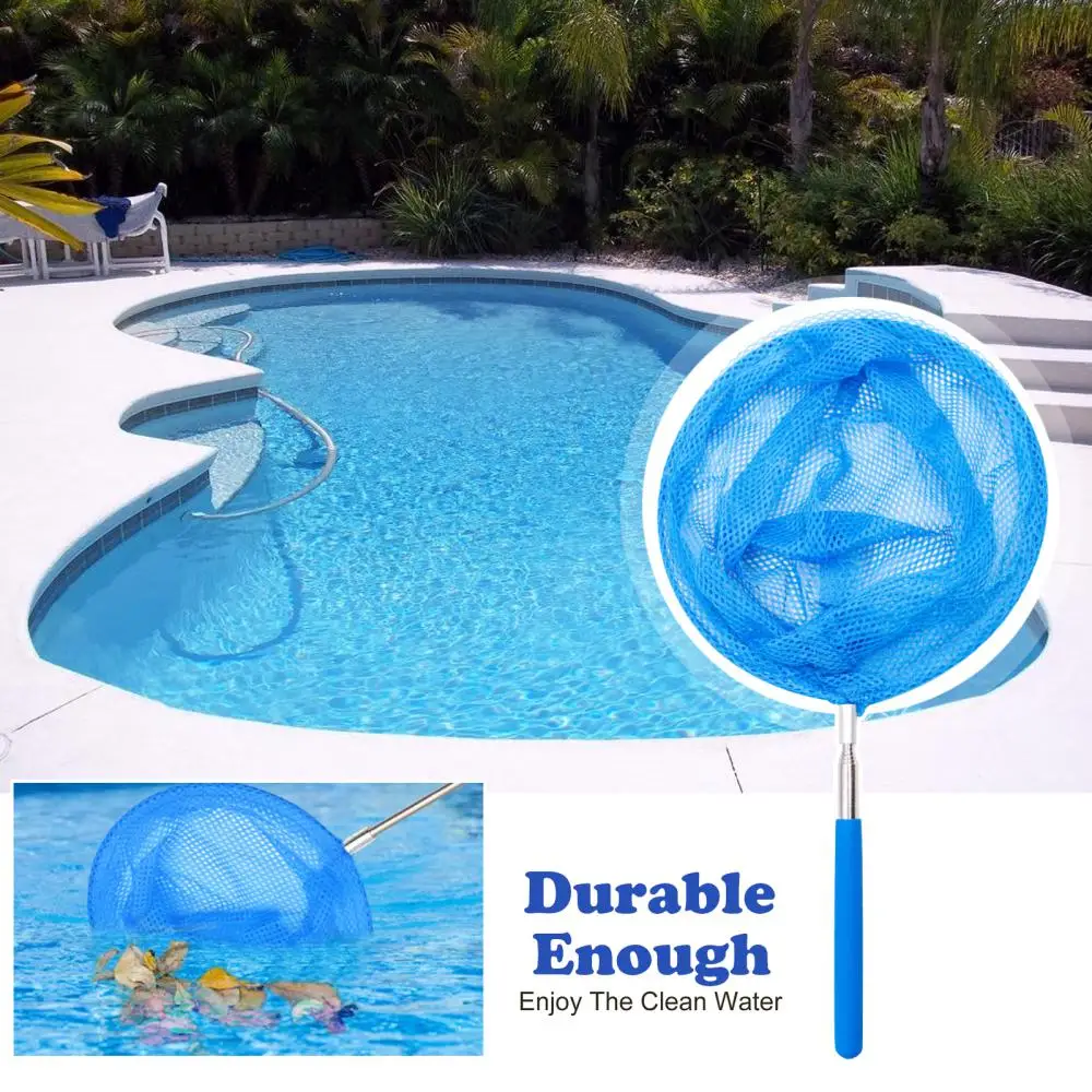 

37-86cm Swimming Pool Fishing Net Skimmer Pond Bathtub Fallen Leaves With Rod Cleaning Tool Can Expandsion Pool Cleaning Net
