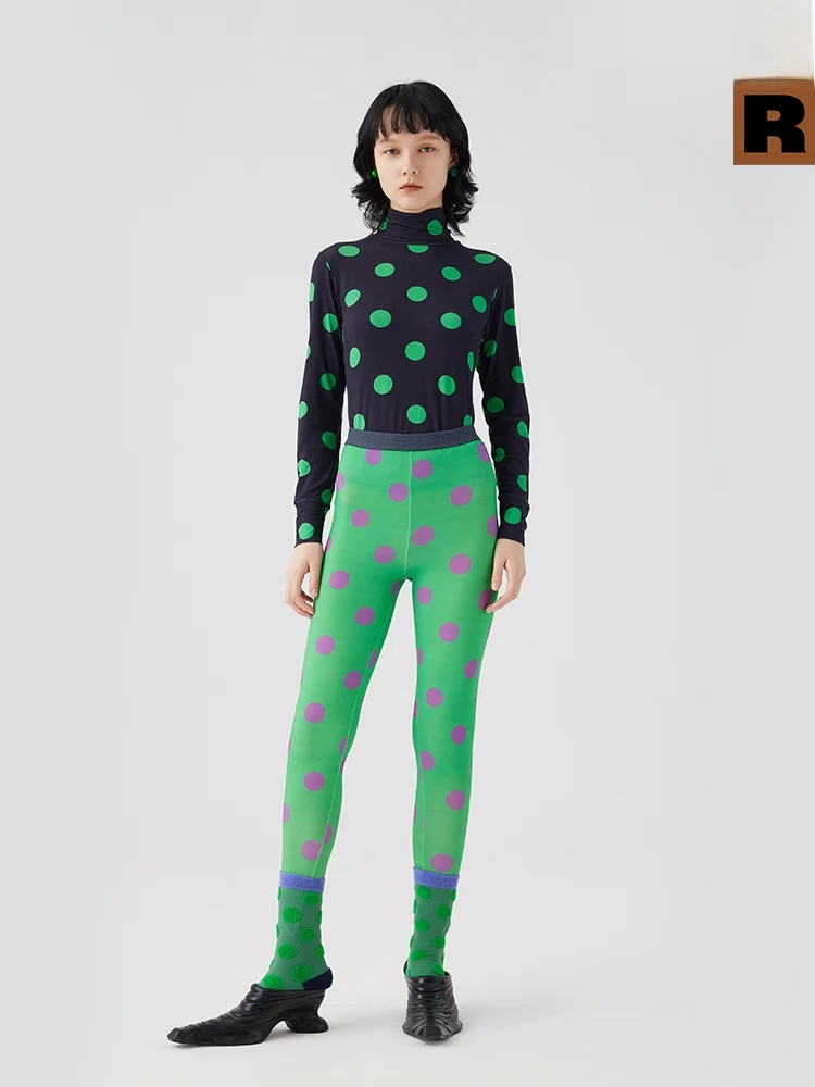 AR Original R Line round Dot HEATTECH Set Home Wear Can Be Worn outside Polka Base Thermal Underwear Basic