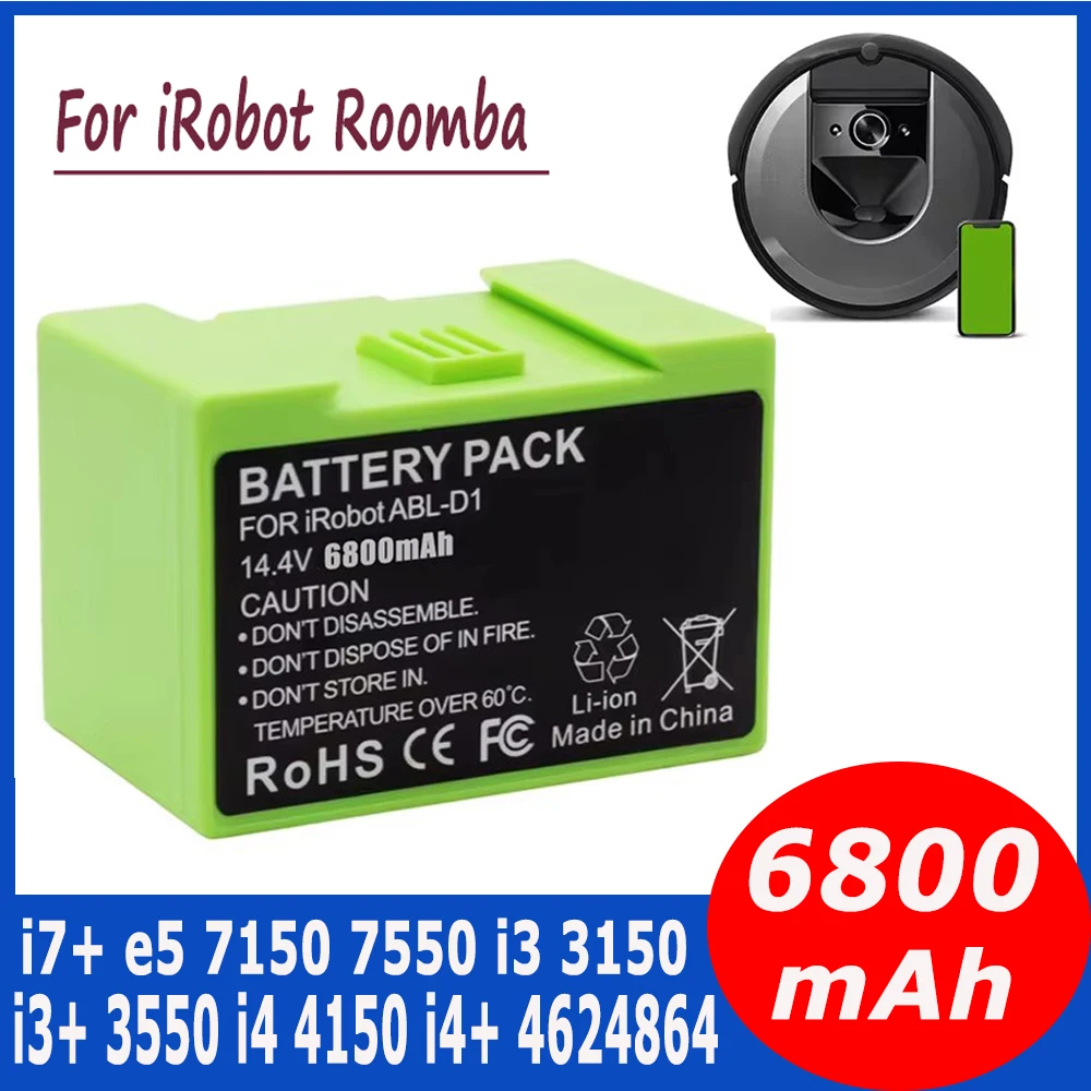 Замена аккумулятора i7 14 4 В 4000 мАч для iRobot Roomba e и i Series i7+ e5 7150 7550 i3 3150 i3+ 3550 i4 4150