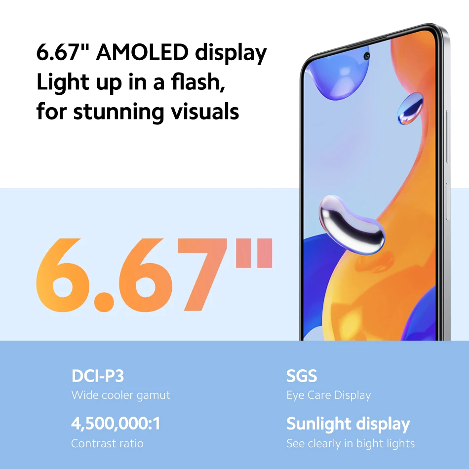 Xiaomi Redmi Note 11 Pro 64GB/128GB Global Version Cellphone 108MP Quad Camera 120Hz AMOLED DotDisplay 67W Turbo Charging