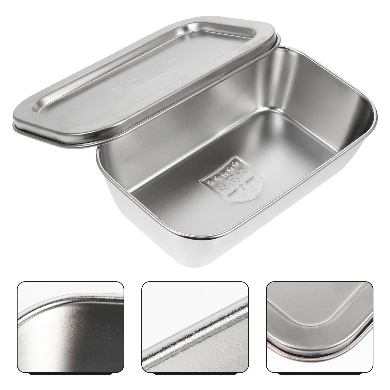

Fridge Crisper Stainless Steel Utensil Holder Butter Case Butter Dish Lid Stainless Steel Storage Box Container Food Keeper Case