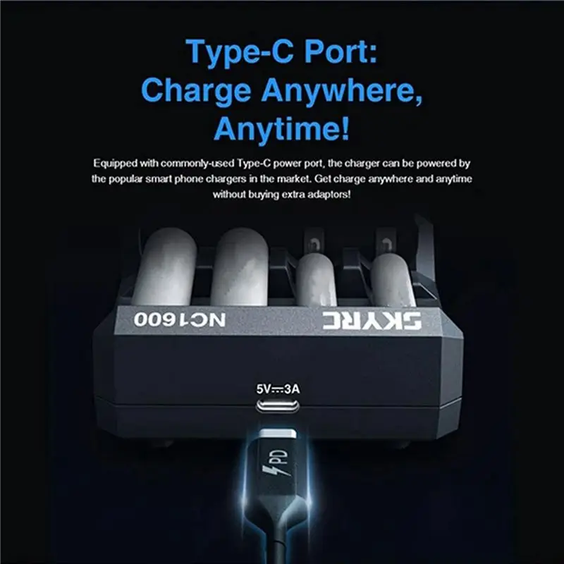 Фото 4X SKYRC NC1600 Аккумуляторы AA/AAA NiMH/NiCR с анализатором, портативное устройство №3