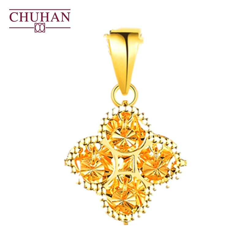 

CHUHAN Real 18K Gold Flowers Necklace Women'S Pendant AU750 Hollow Clavicle Chain 750/1000 Fine Jewelry Gift For Girlfriend
