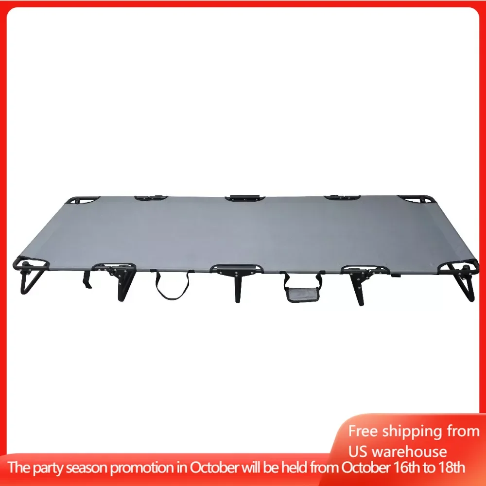 

Складная кровать для кемпинга, легкая установка, кроватка серого цвета, открытый размер для взрослых 75,6 дюймов X 25 дюймов X дюймов, бесплатная доставка, мебель для кровати, походы