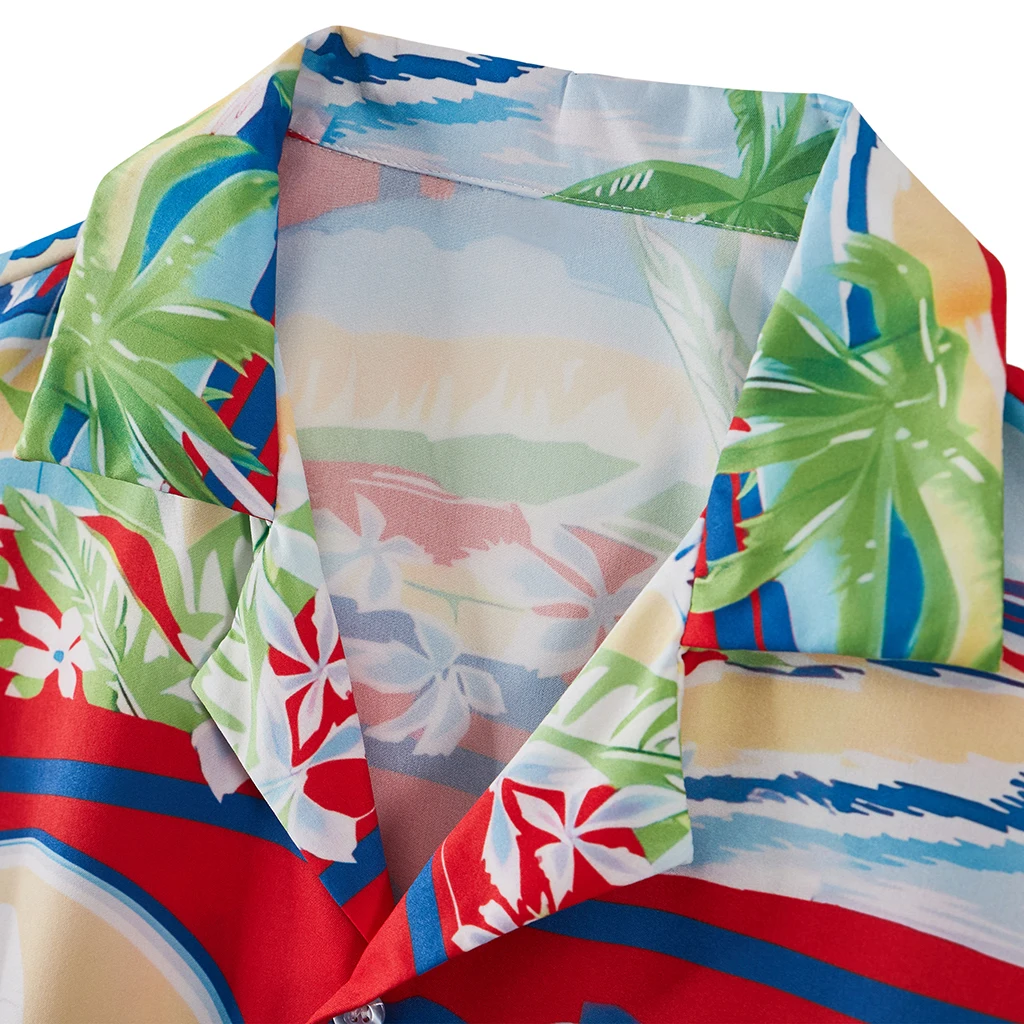 Гавайская пляжная рубашка с коротким рукавом для взрослых