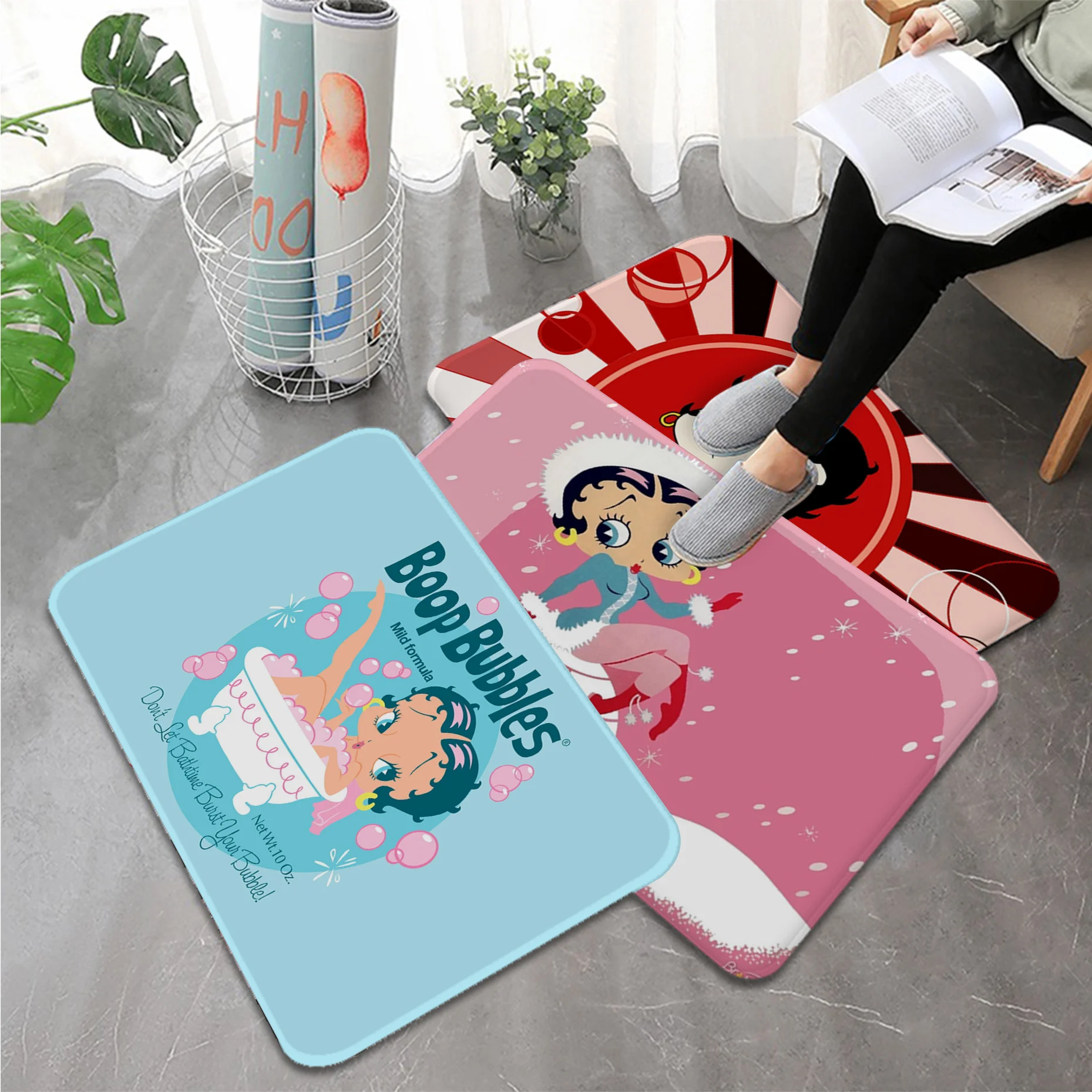 

Bettys-boops girl Kitchen Mat Washable Durable Home Entrance Doormat Bathroom Hallway Bedroom Living Room Rugs Floor Carpet