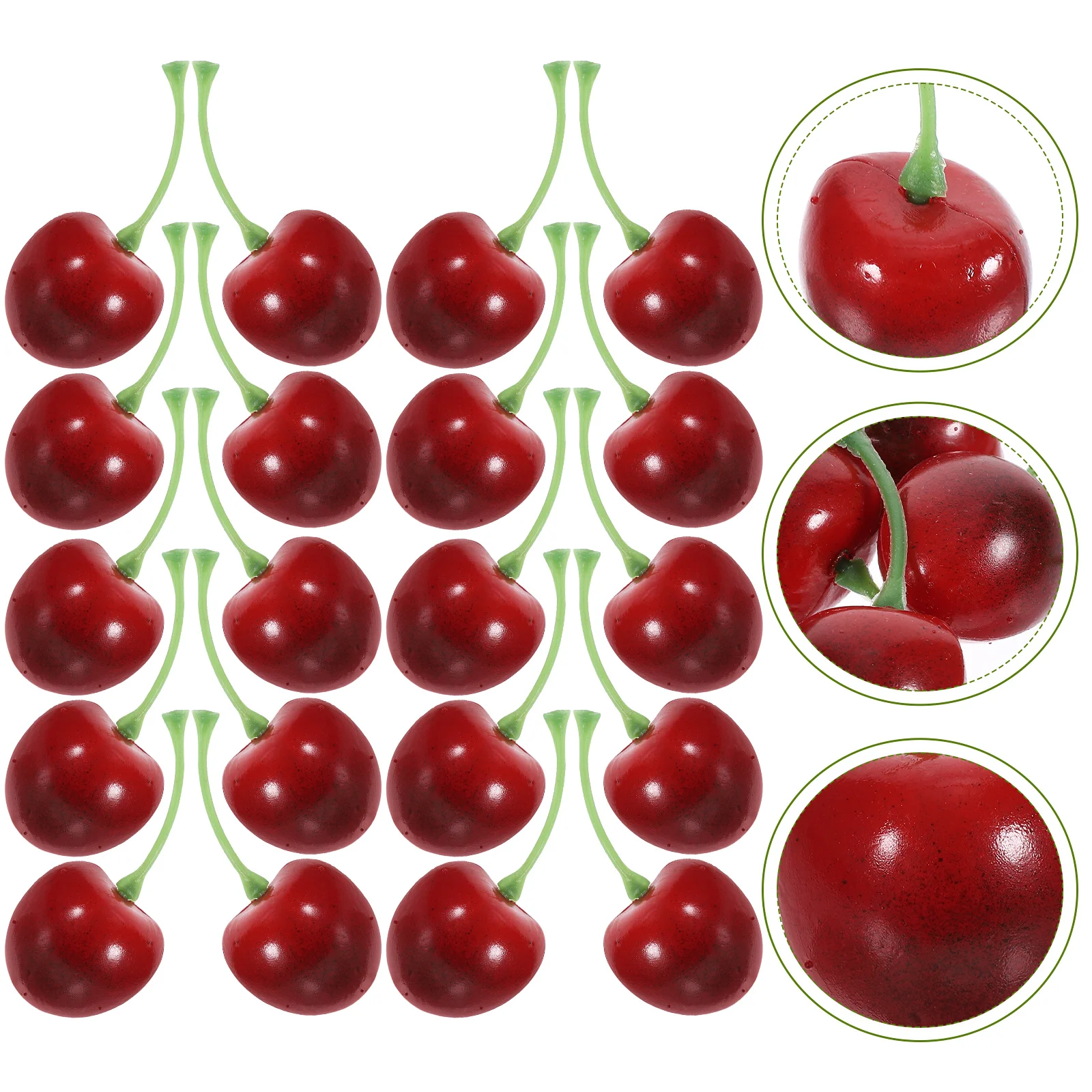 20 Pcs Models Simulated Small Fruit Set Plastic Decor Photo Prop Desktop Fake Cherry Simulation Cabinet Child