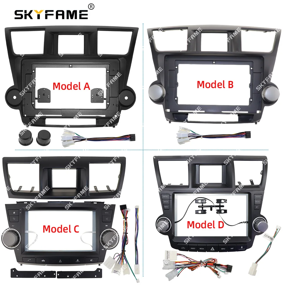 SKYFAME Car Frame Fascia Adapter Android Radio Audio Dash Fitting Panel Kit For Toyota Highlander