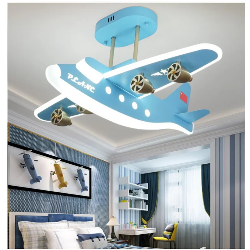 

Люстра Светодиодная художественная Подвесная лампа ранняя мультяшная самолет детская комната мальчик девочка мультяшный самолет творческая личность