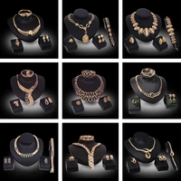 new ladies jewelry set fashion temperament earrings necklaces bracelets rings 4 pieces wedding party accessories