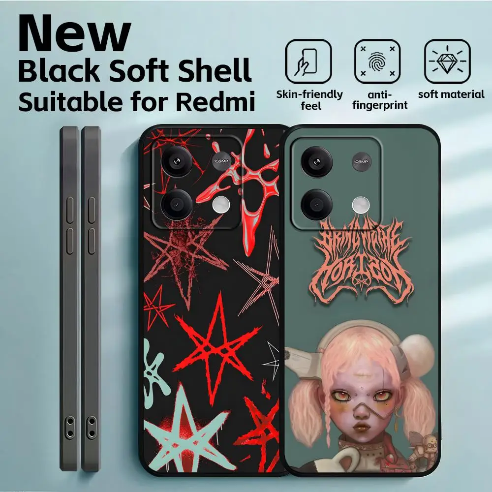 Фото Чехол для телефона B-Bring Me the H-Horizon для Redmi Note 14 13 12 11 Pro Plus S 5G 14C A3, мягкий черный чехол для телефона №1