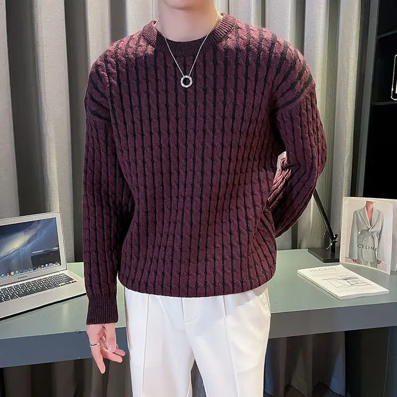 Мужской плотный свитер осенне-зимняя плотная одежда из ниток новый стиль