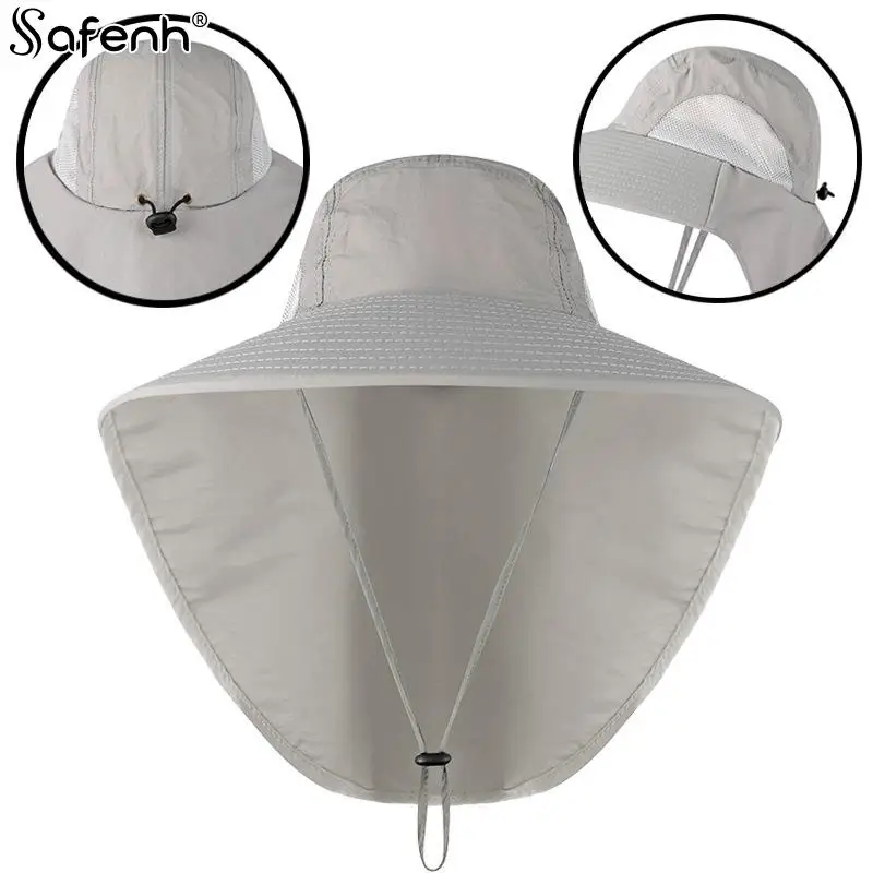 

1Pc Outdoor Summer Sun Hats UV Protection Hunting Fisherman Hat Quick Drying Neck Protection Visor Cap