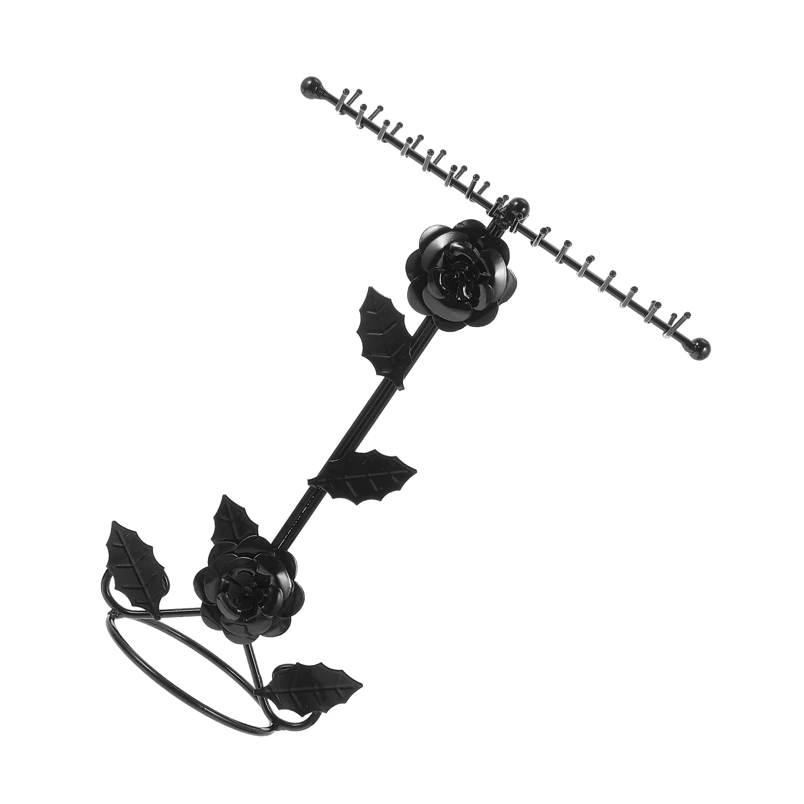 

Necklace Organizer Delicate Rose Shaped Rack Jewelry Stand Vintage Earring Holder