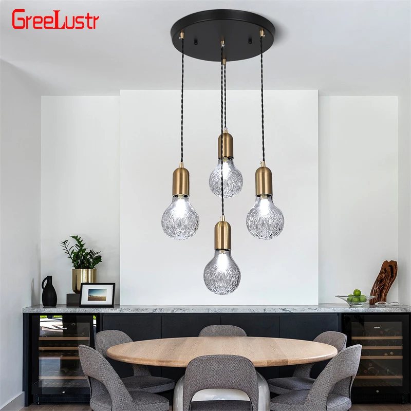 

Nordic Creative Glass Bulbs Indoor Ceiling Lamp Led Chandeliers Disc Pendant Light Bedroom Dining Room Lustre Hanging Light Deco