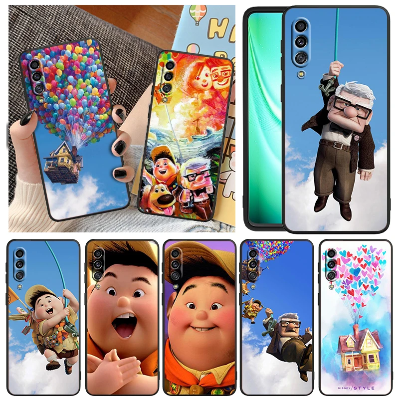 

UP Flying House For Samsung Note 20 10 9 Ultra Lite Plus F23 M52 M21 A73 A70 A20 A10 A8 A03 j7 j6 Black Phone Case