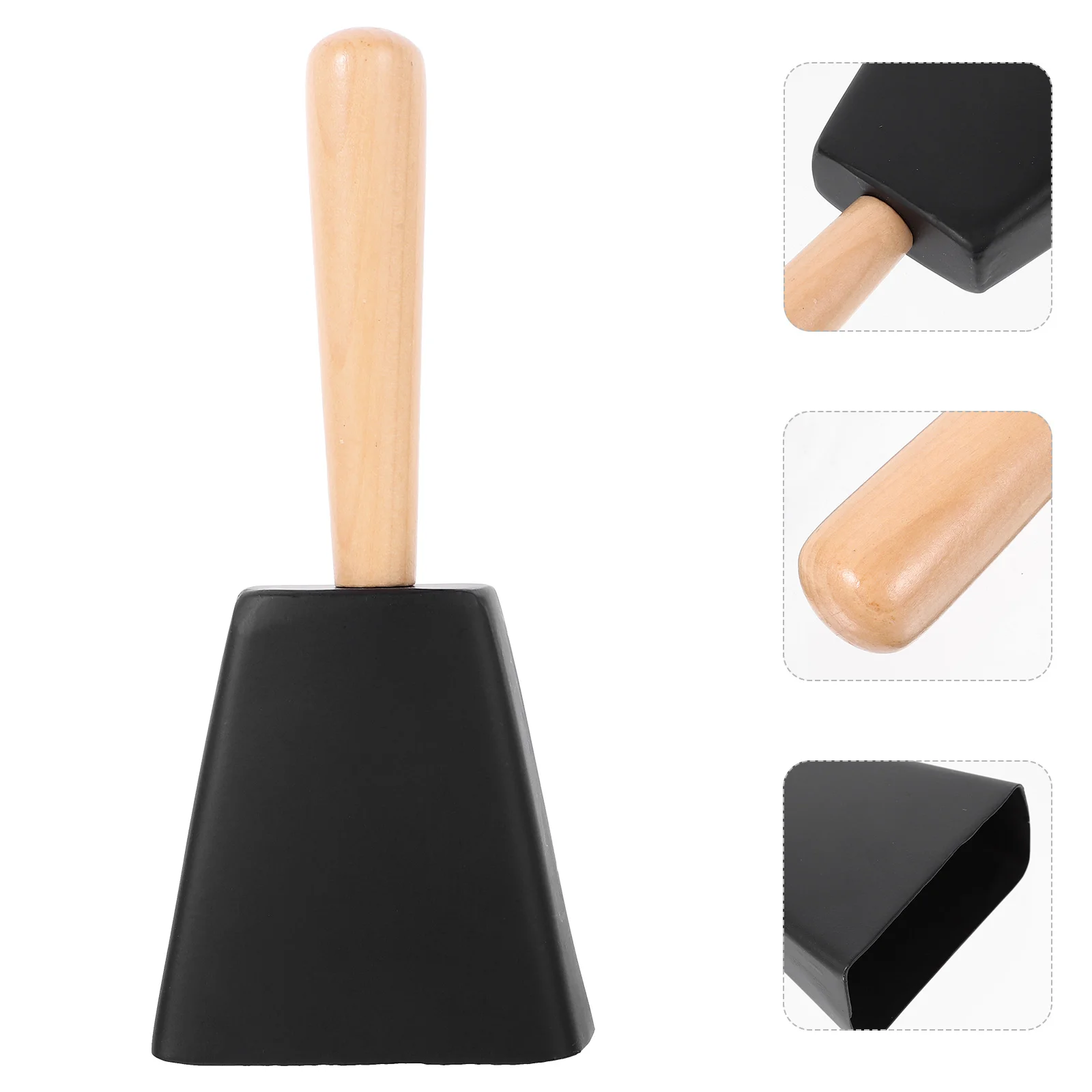 

Metal Cowbell Noisemaker Cheering Bell Calling Bell Percussion Musical Instruments with Wooden Handle for School Classroom (