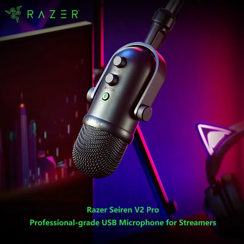 

Оригинальный USB-микрофон Razer Seiren V2 Pro профессионального класса для стримеров, фильтр высоких частот, аналоговый ограничитель коэффициента усиления