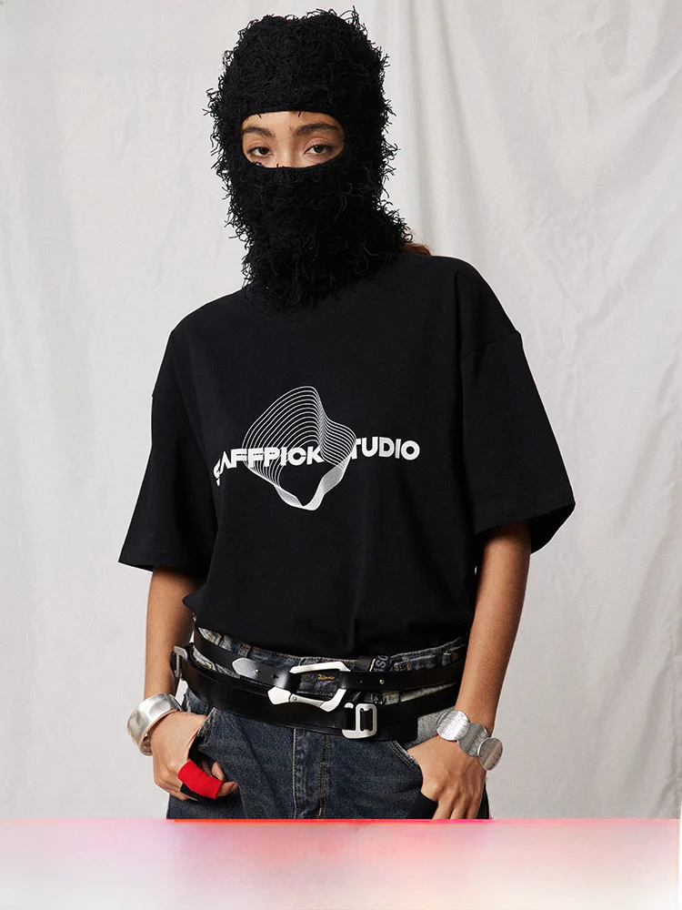 Футболка Nted мужская оверсайз из чистого хлопка Модный брендовый топ с надписью