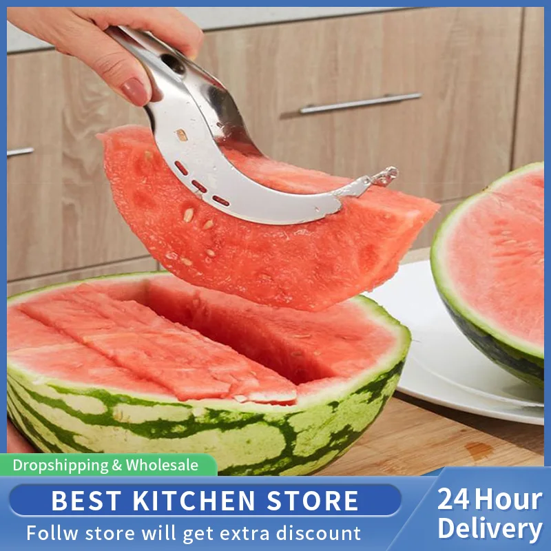

Stainless Steel Watermelon Artifact Slicing Cutter Knife Corer Fruit And Vegetable Tools kitchen Accessories Gadgets Knife